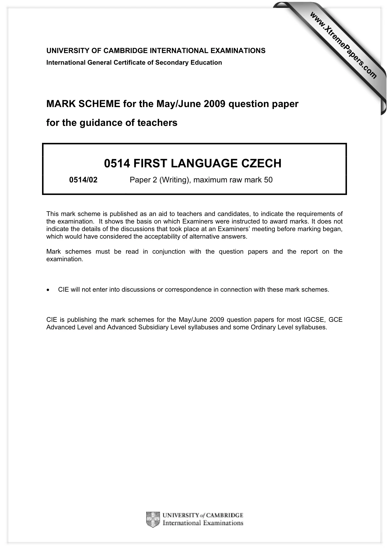 Mark scheme, page 1 of 5