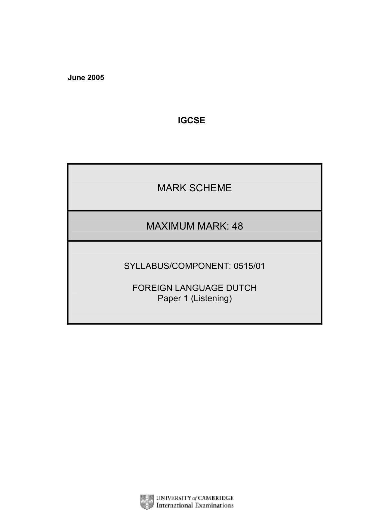 Mark scheme, page 3 of 5