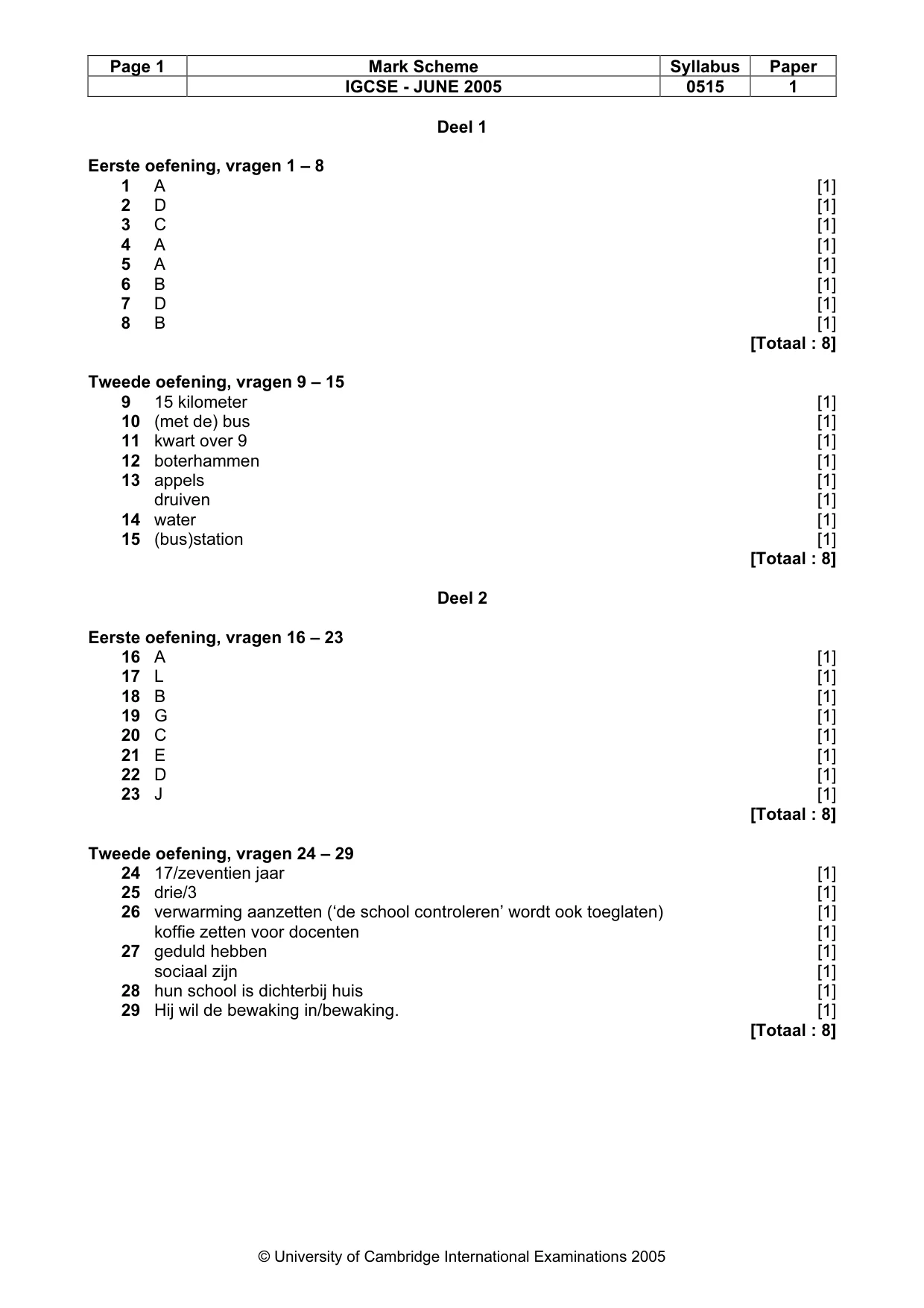 Mark scheme, page 4 of 5