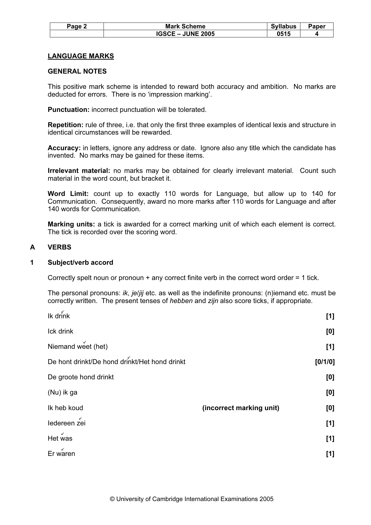 Mark scheme, page 5 of 12