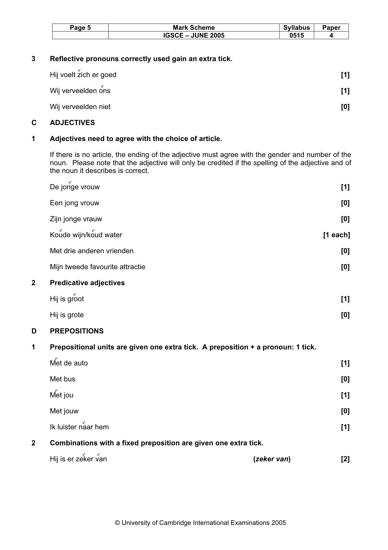 Mark scheme, page 8 of 12