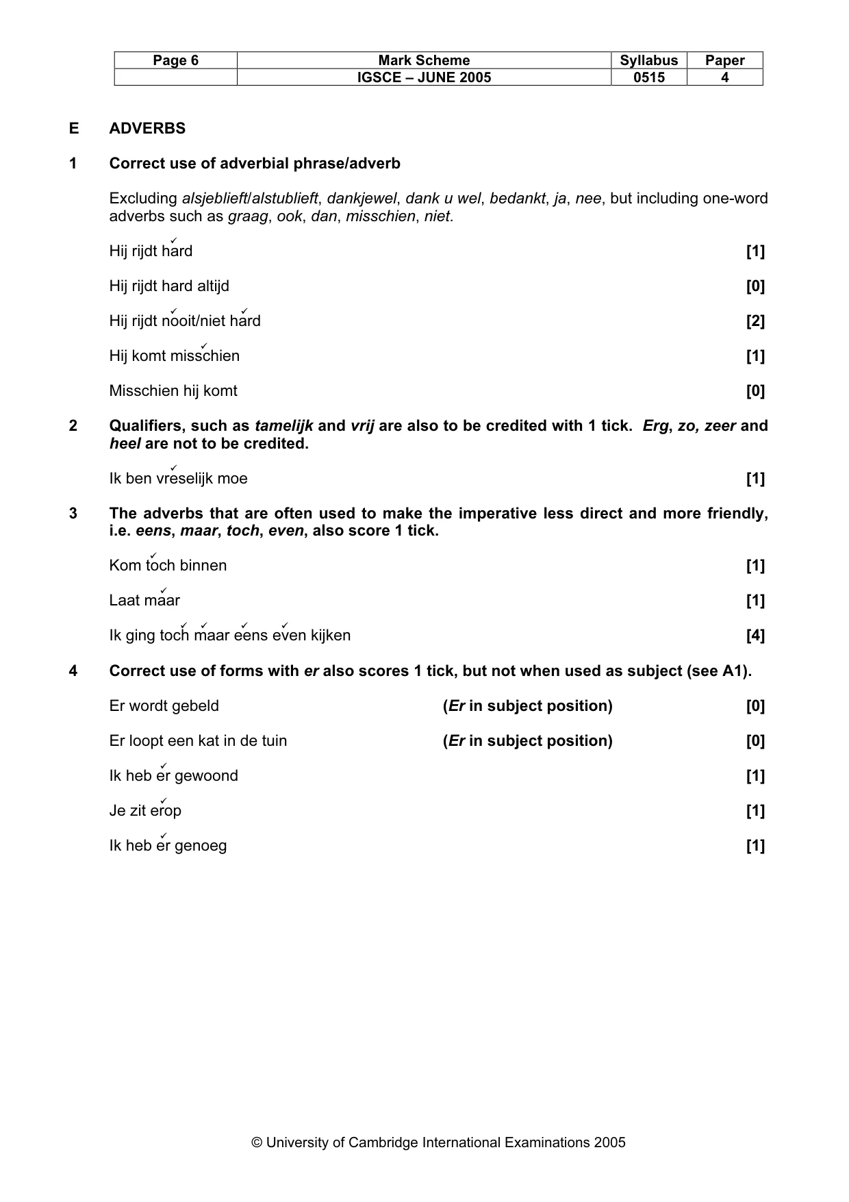 Mark scheme, page 9 of 12