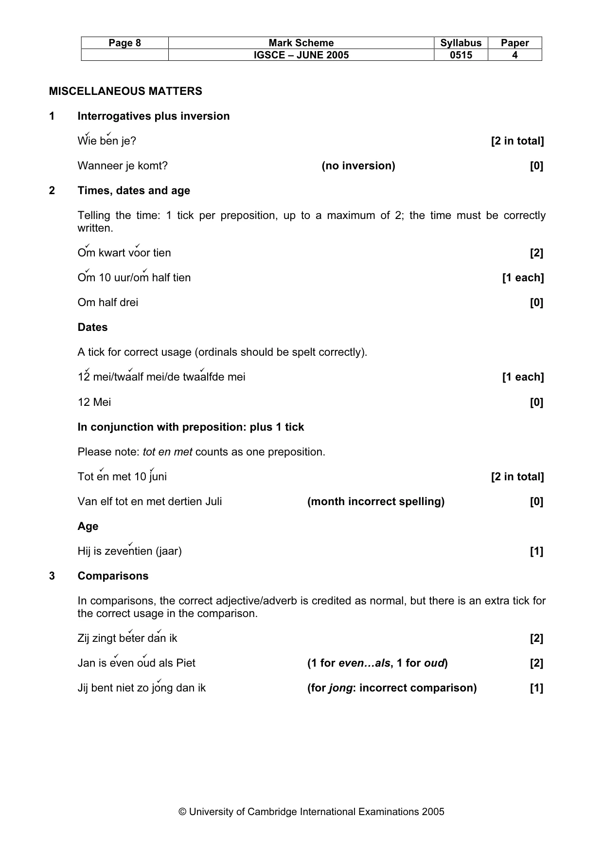 Mark scheme, page 11 of 12