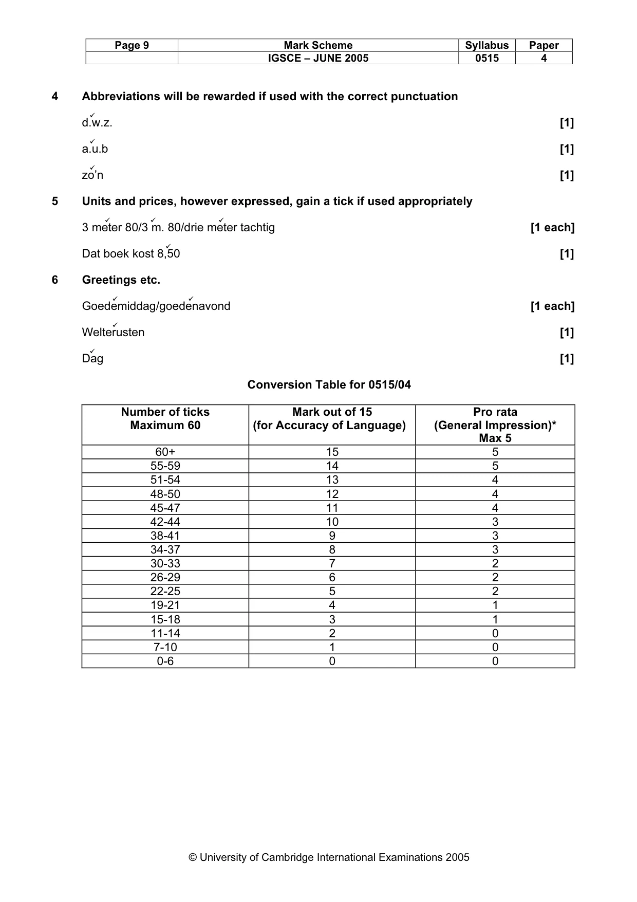 Mark scheme, page 12 of 12