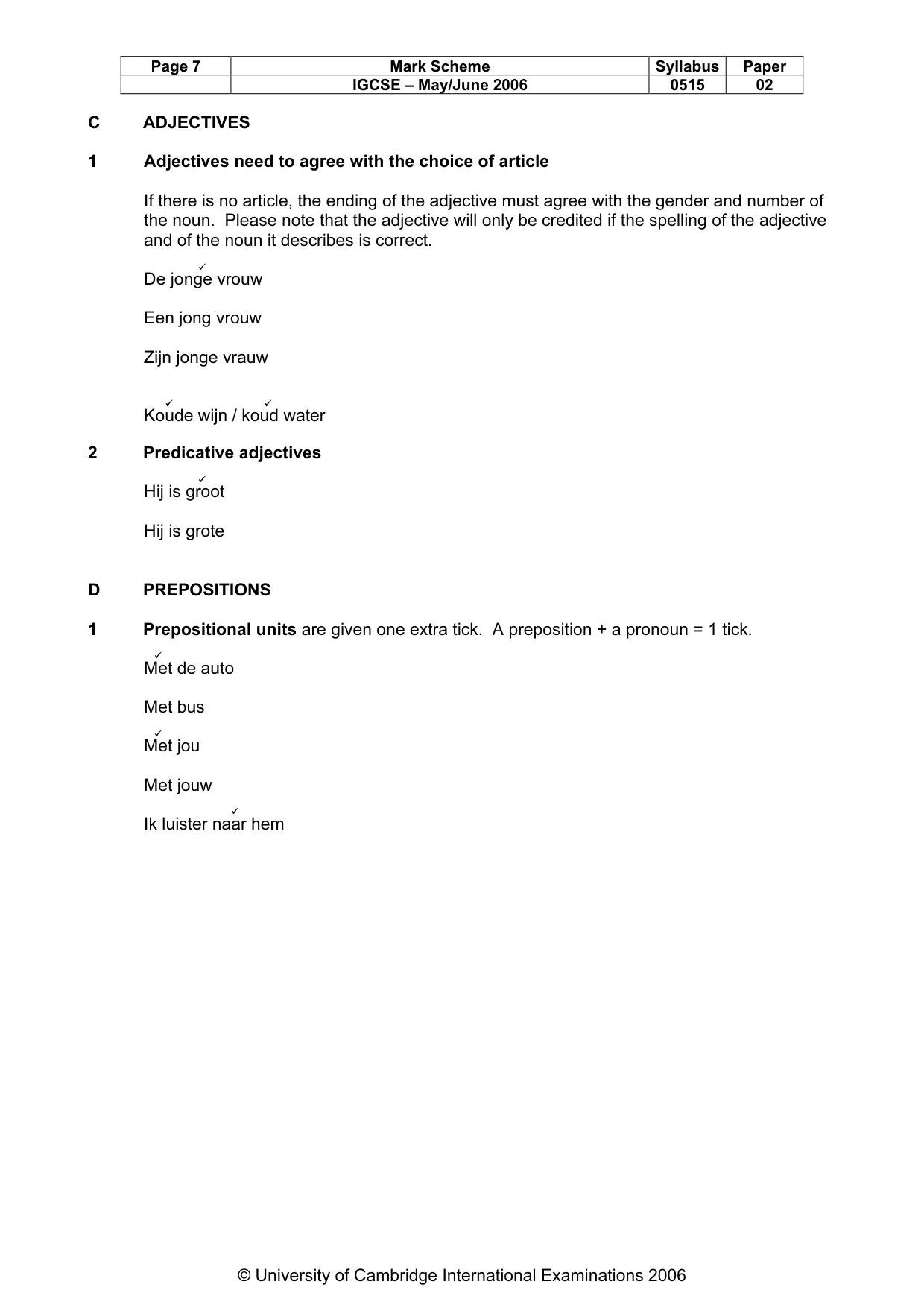 Mark scheme, page 8 of 12