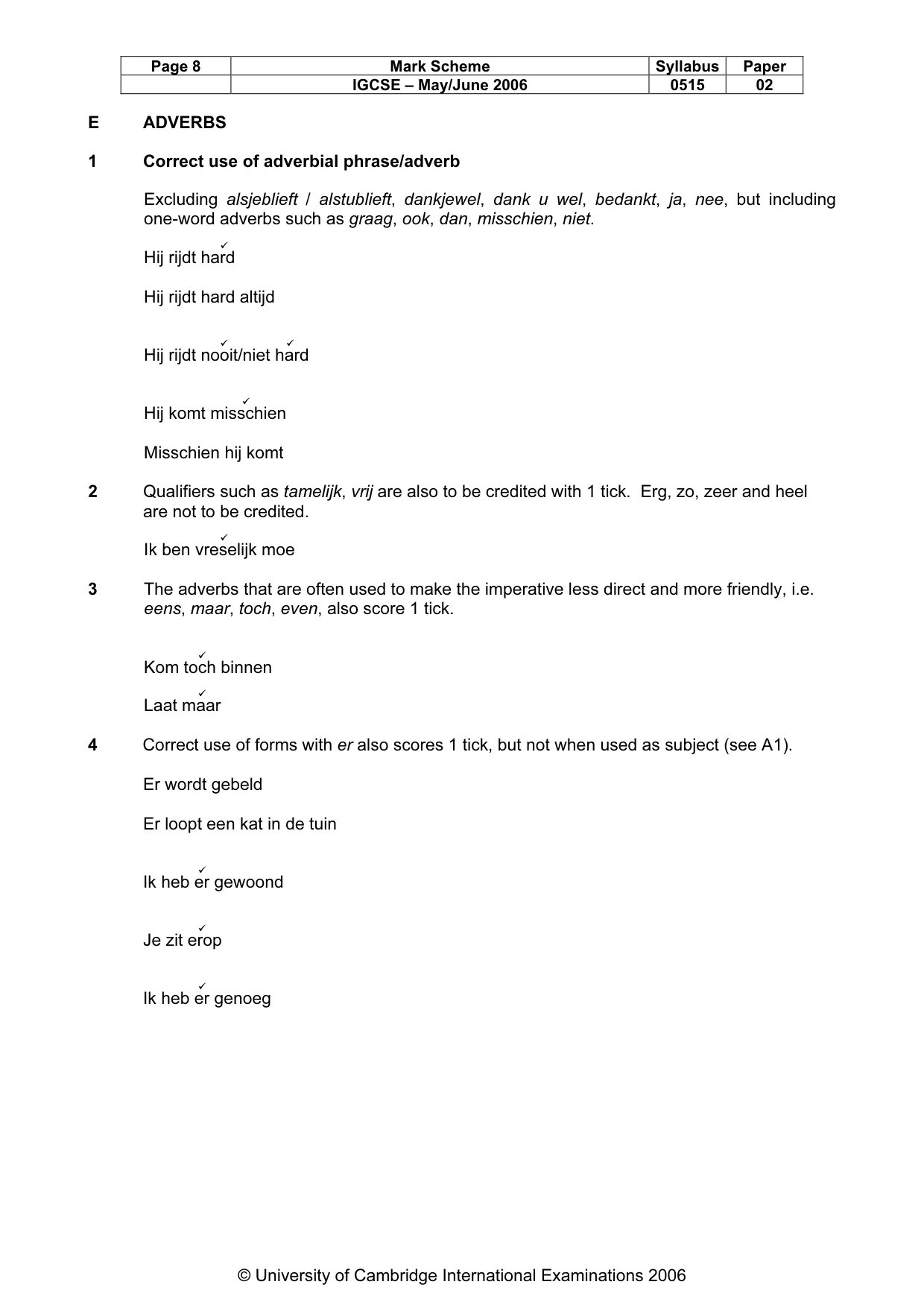 Mark scheme, page 9 of 12