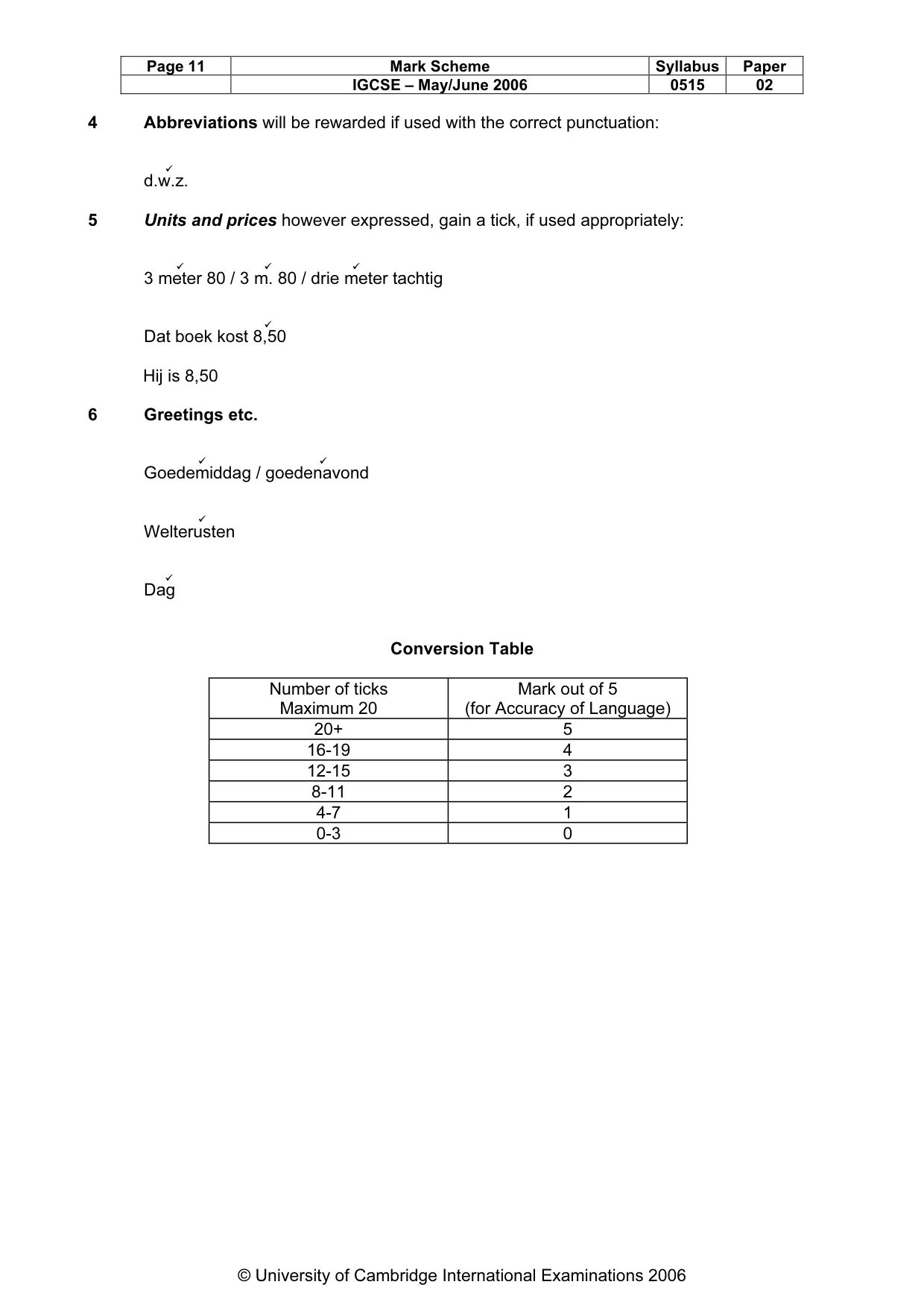 Mark scheme, page 12 of 12