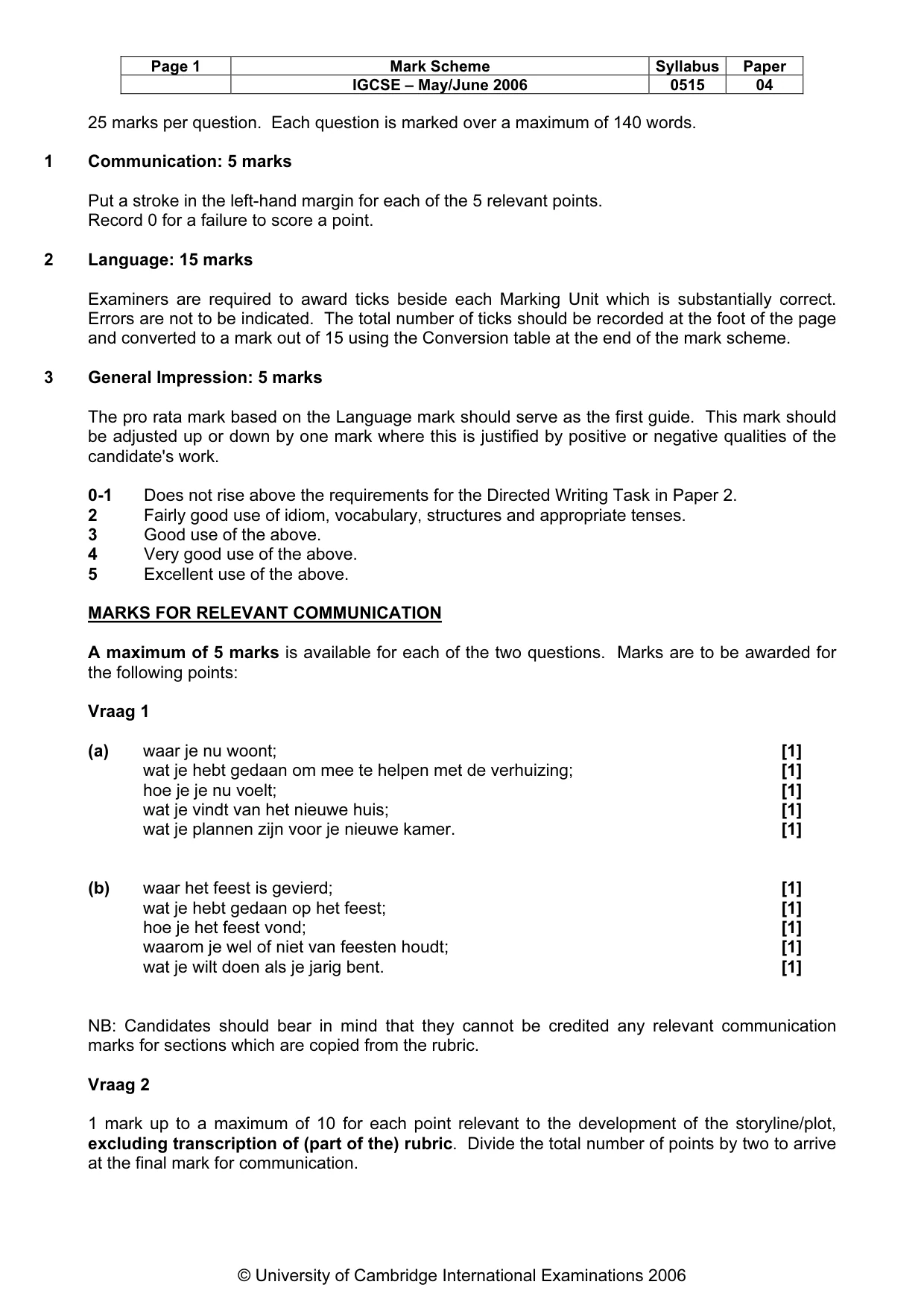 Mark scheme, page 2 of 10
