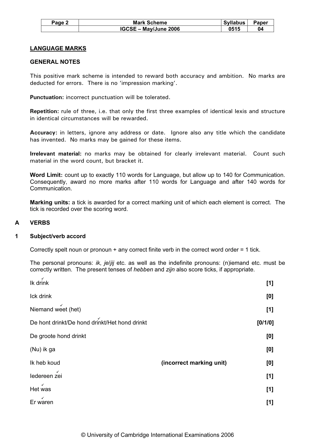 Mark scheme, page 3 of 10