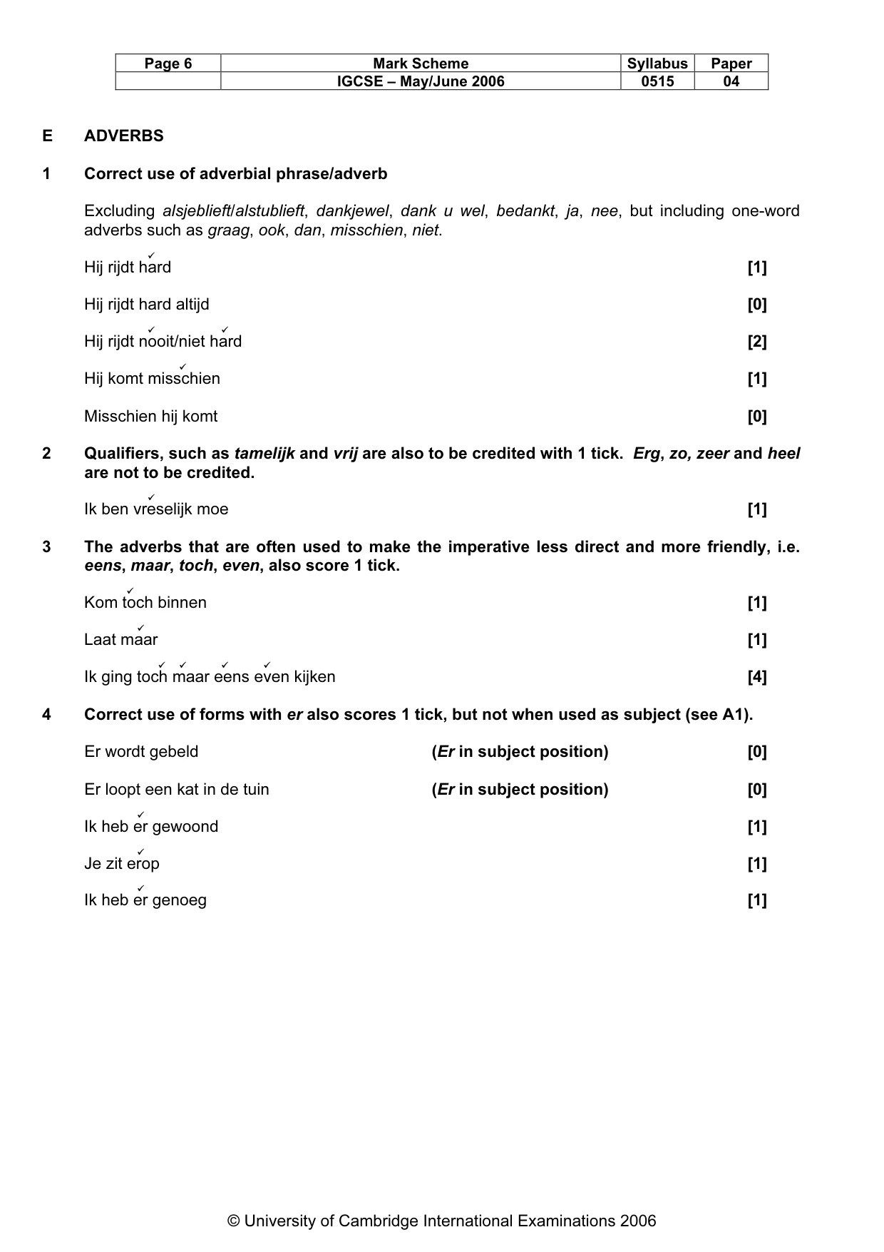 Mark scheme, page 7 of 10