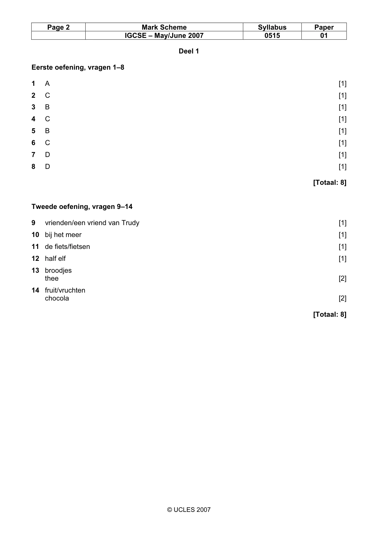 Mark scheme, page 2 of 4