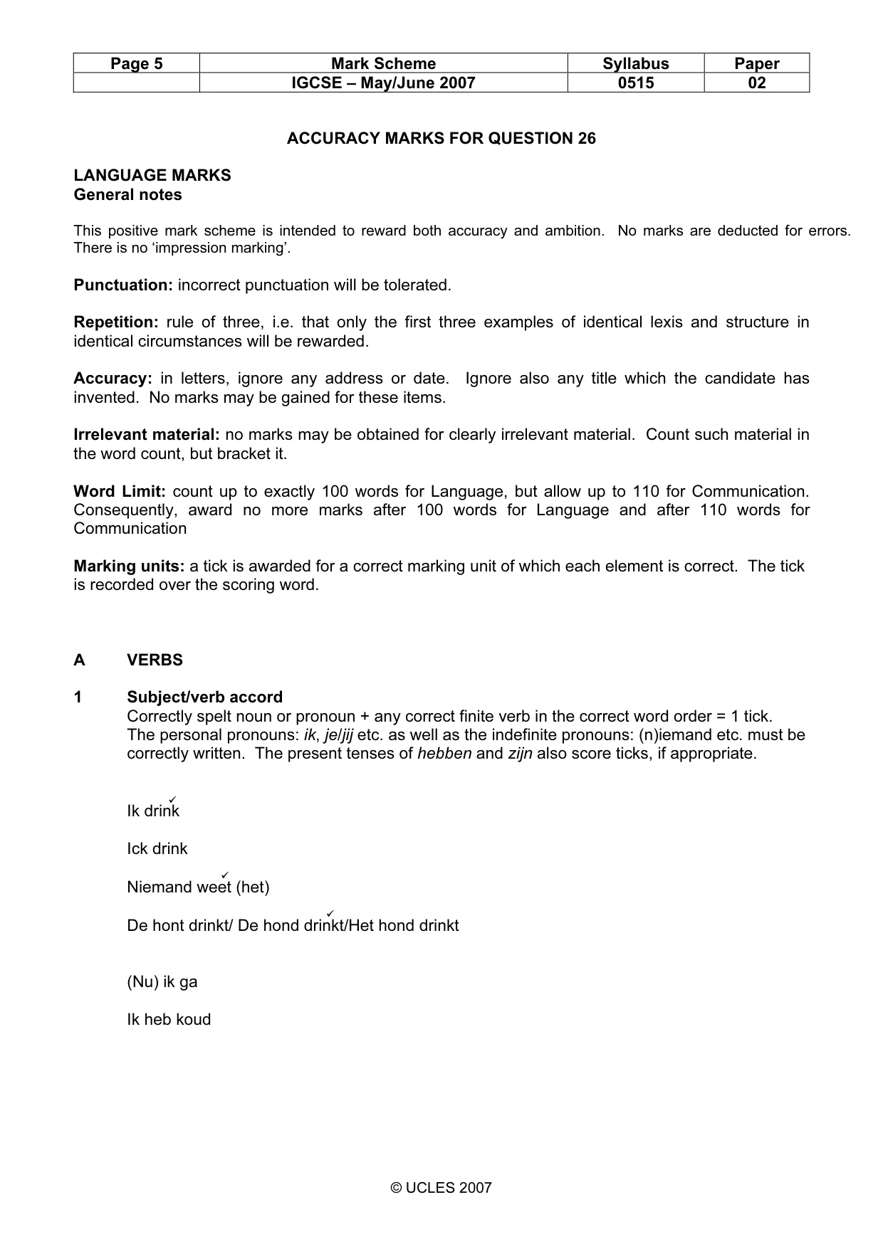 Mark scheme, page 5 of 12
