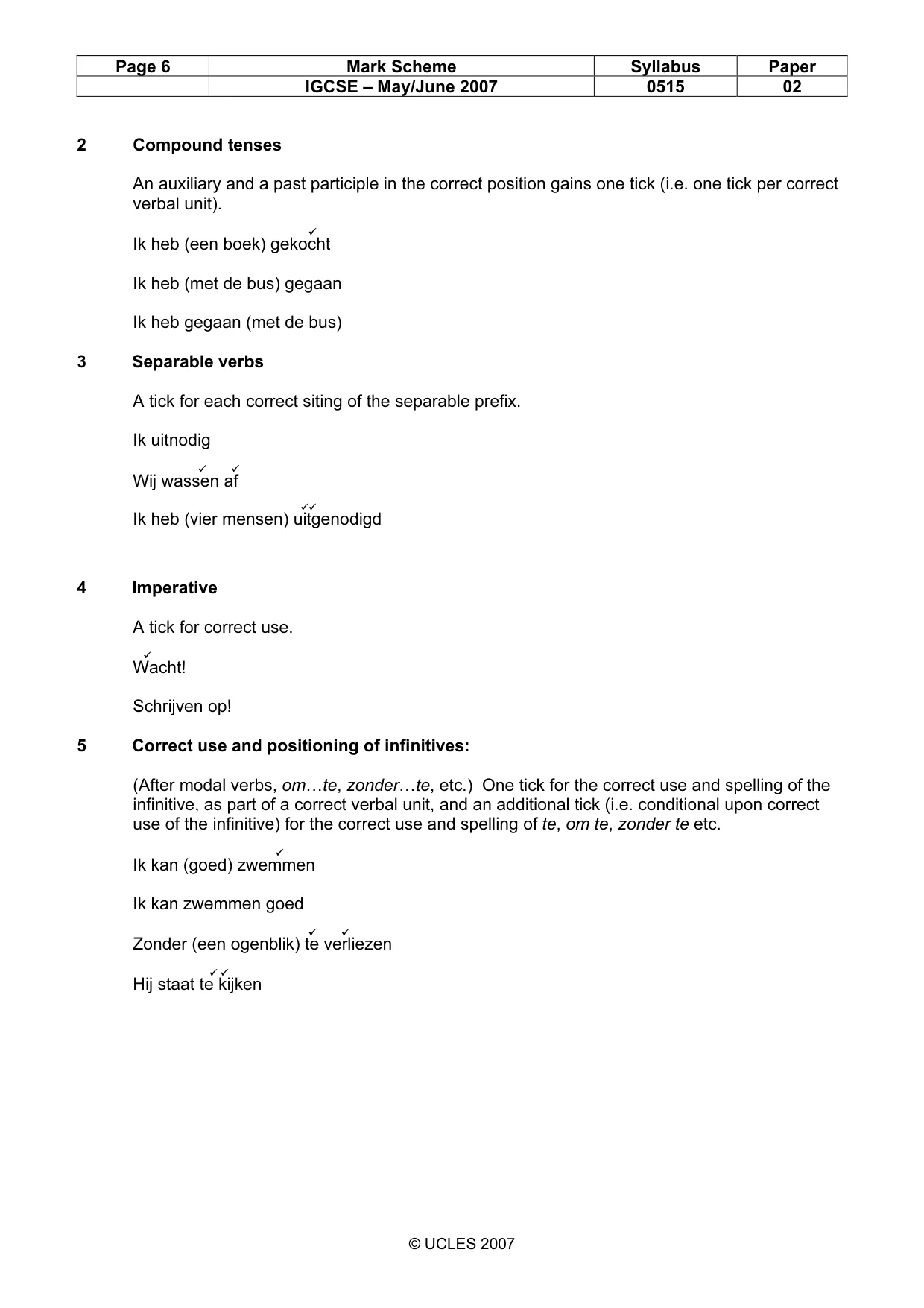 Mark scheme, page 6 of 12