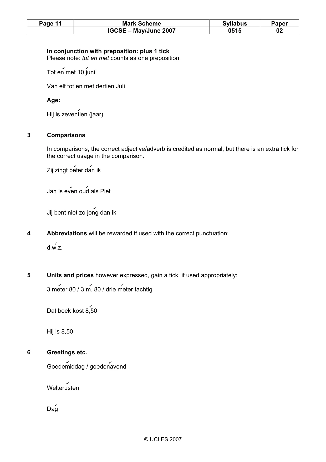 Mark scheme, page 11 of 12