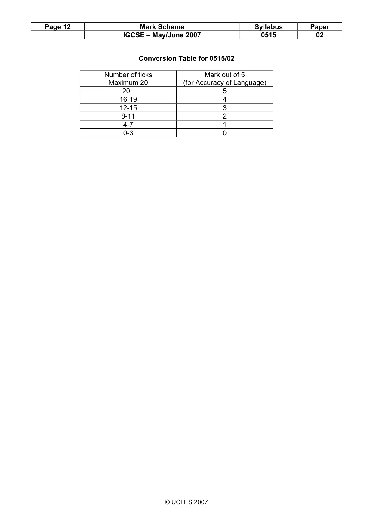 Mark scheme, page 12 of 12