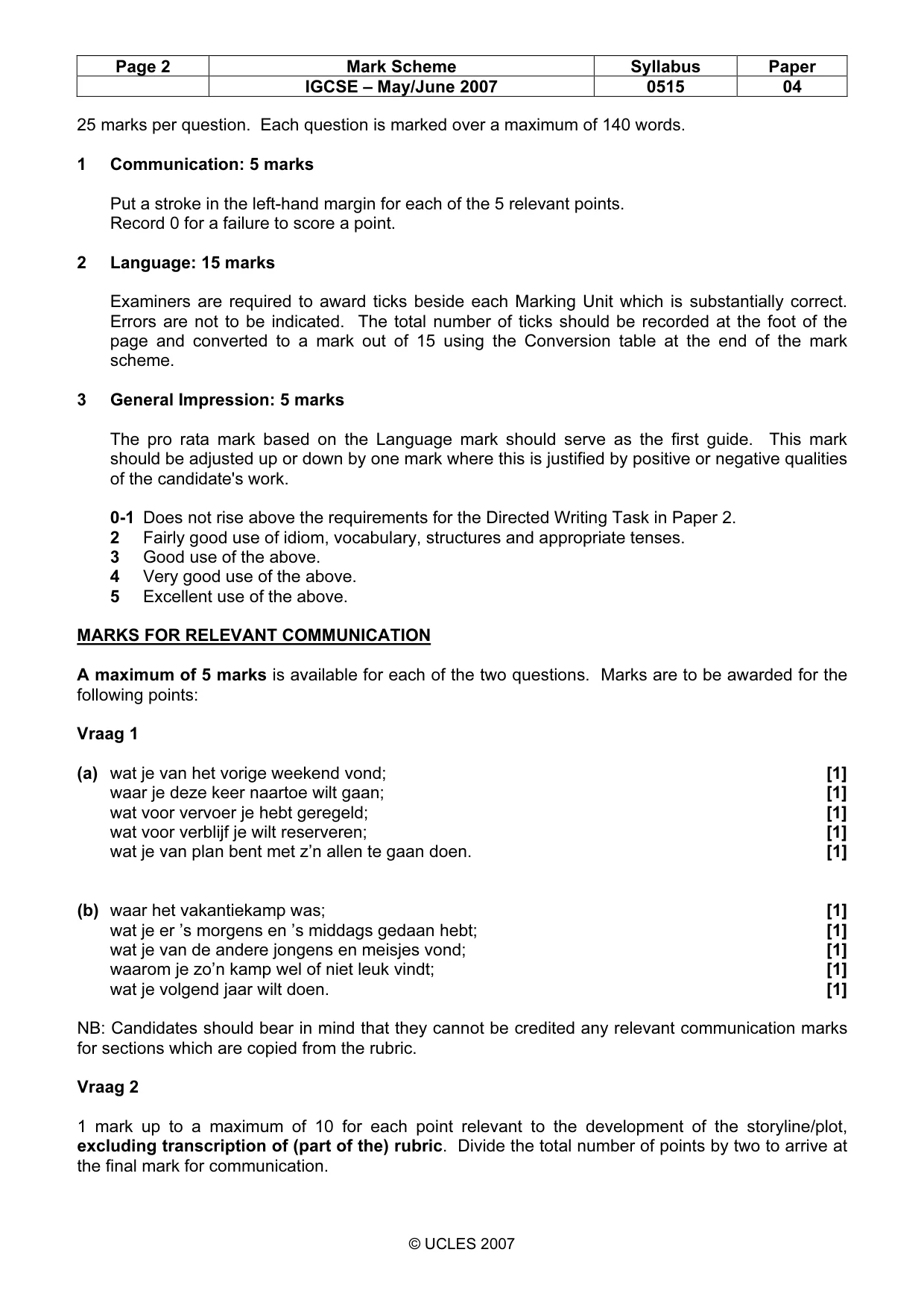 Mark scheme, page 2 of 10