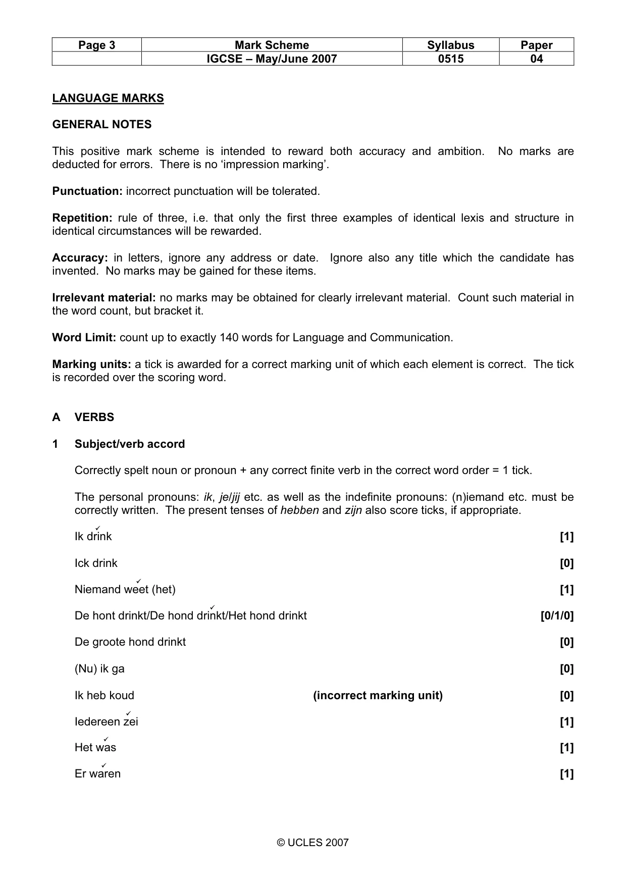 Mark scheme, page 3 of 10