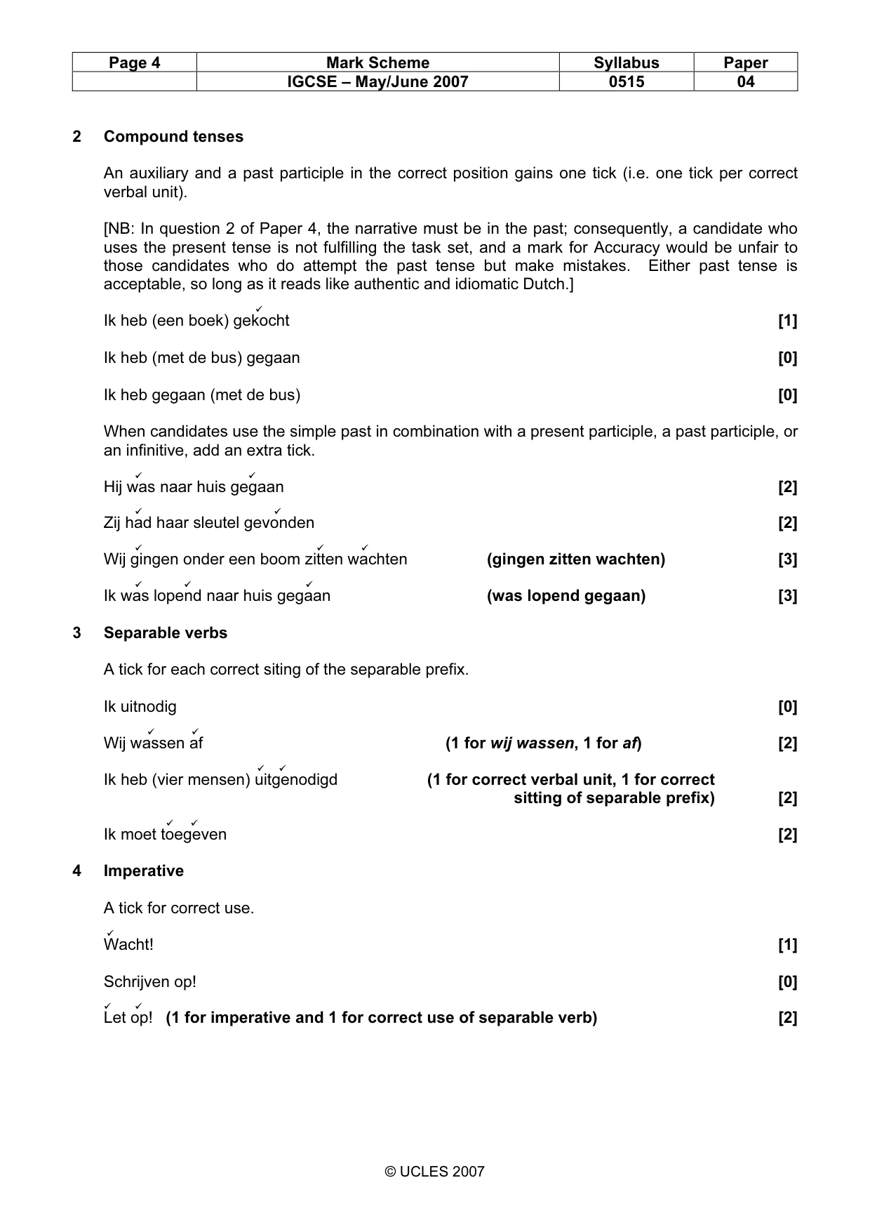 Mark scheme, page 4 of 10
