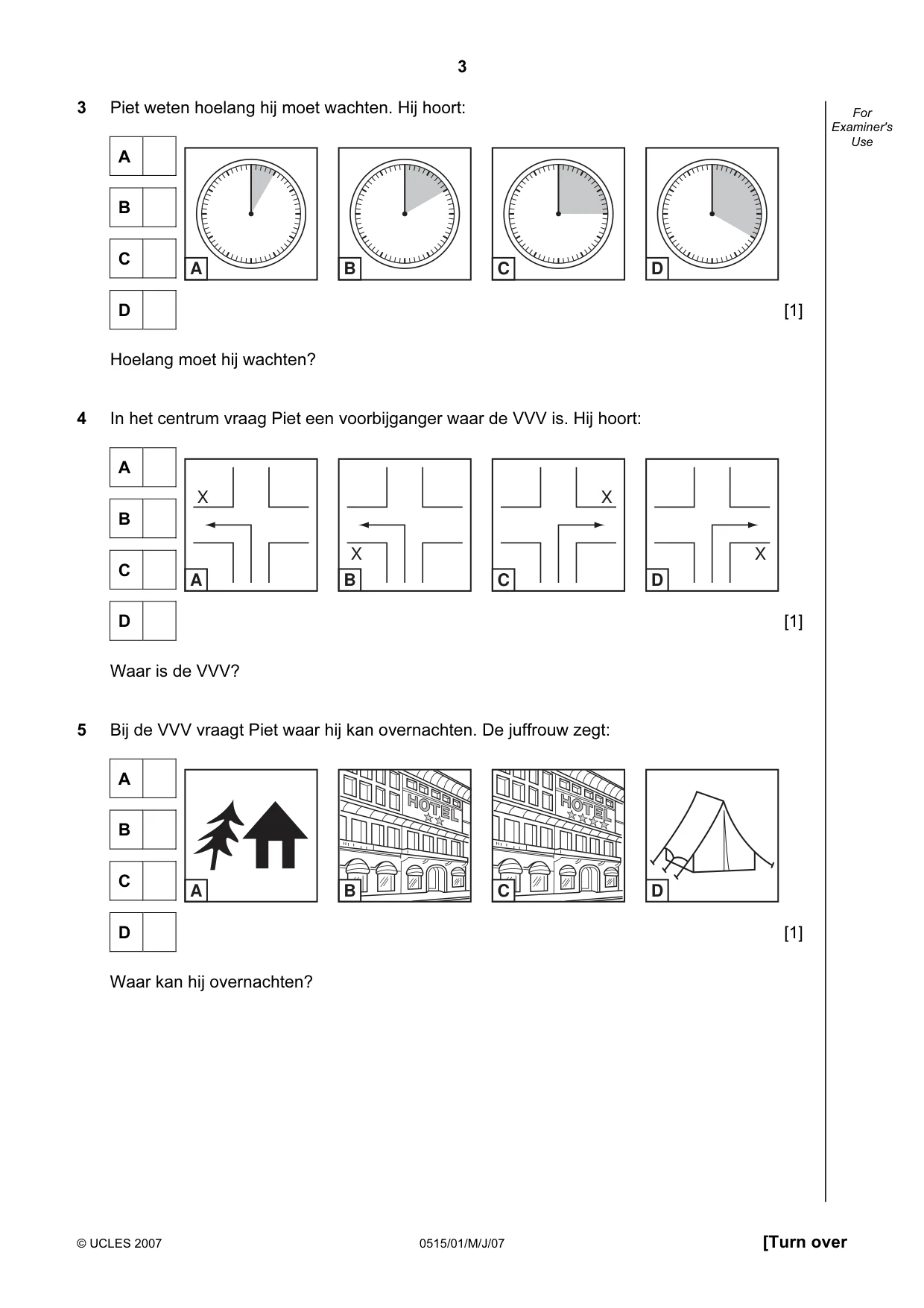 Cambridge IGCSE Dutch - Foreign Language 0515 2007 May/June Paper 1 · Variant 1 question paper, page 3 of 12