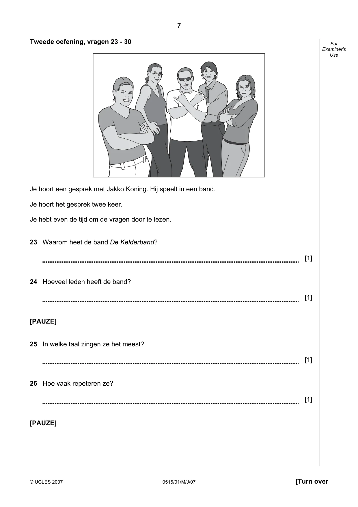 Cambridge IGCSE Dutch - Foreign Language 0515 2007 May/June Paper 1 · Variant 1 question paper, page 7 of 12