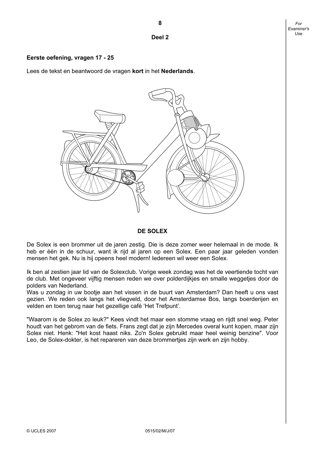 Cambridge IGCSE Dutch - Foreign Language 0515 2007 May/June Paper 2 · Variant 1 question paper, page 8 of 20