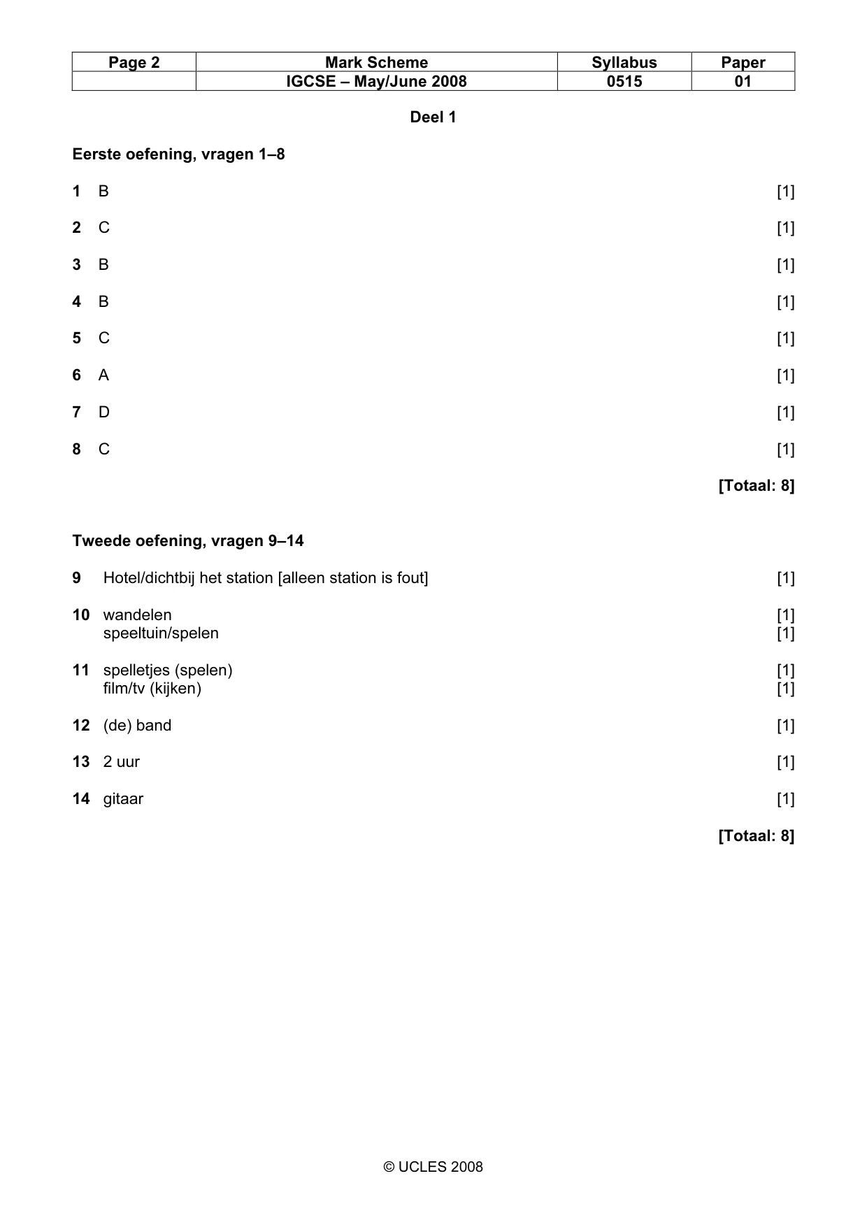 Mark scheme, page 2 of 4