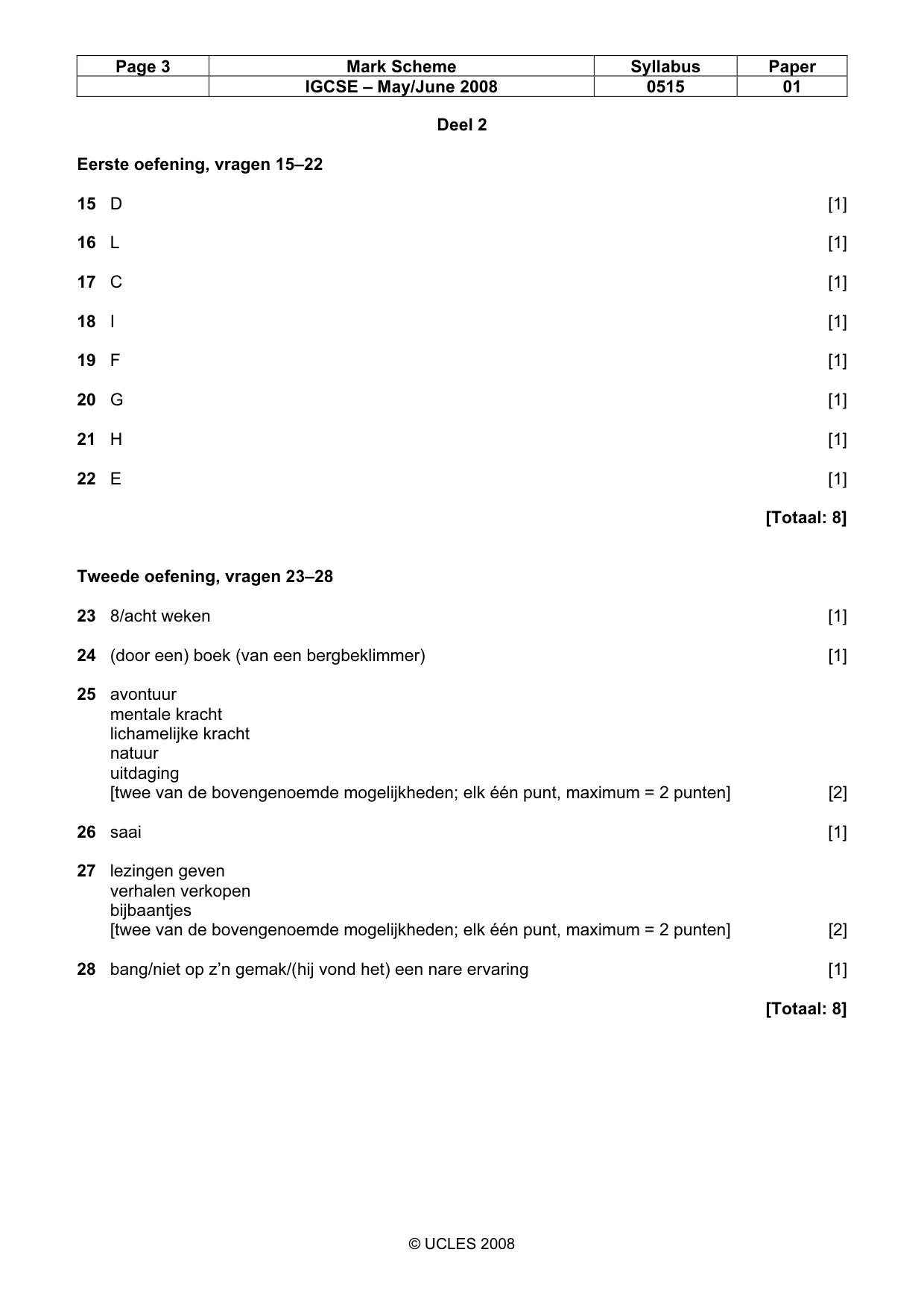 Mark scheme, page 3 of 4