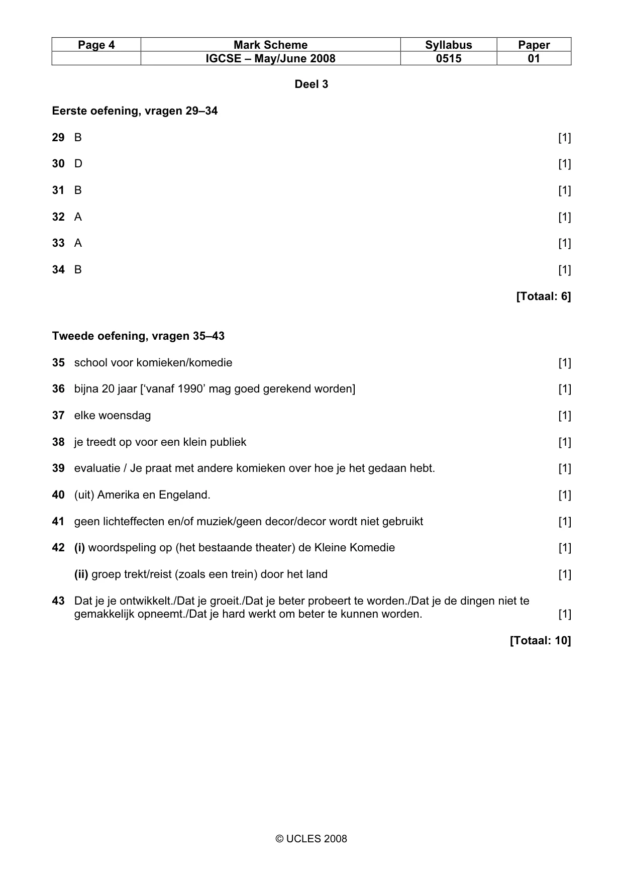 Mark scheme, page 4 of 4