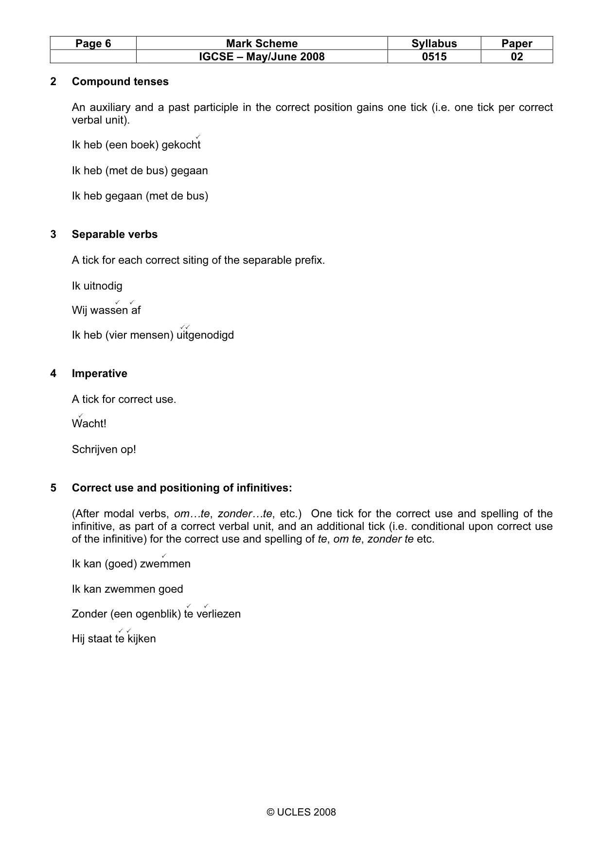 Mark scheme, page 6 of 11