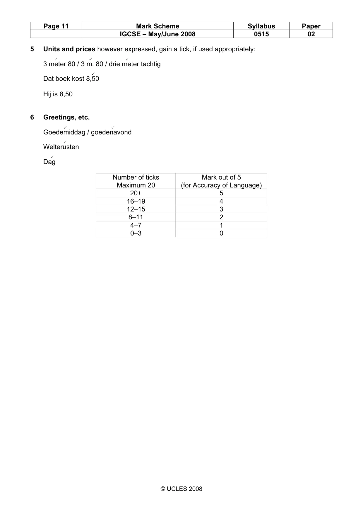 Mark scheme, page 11 of 11