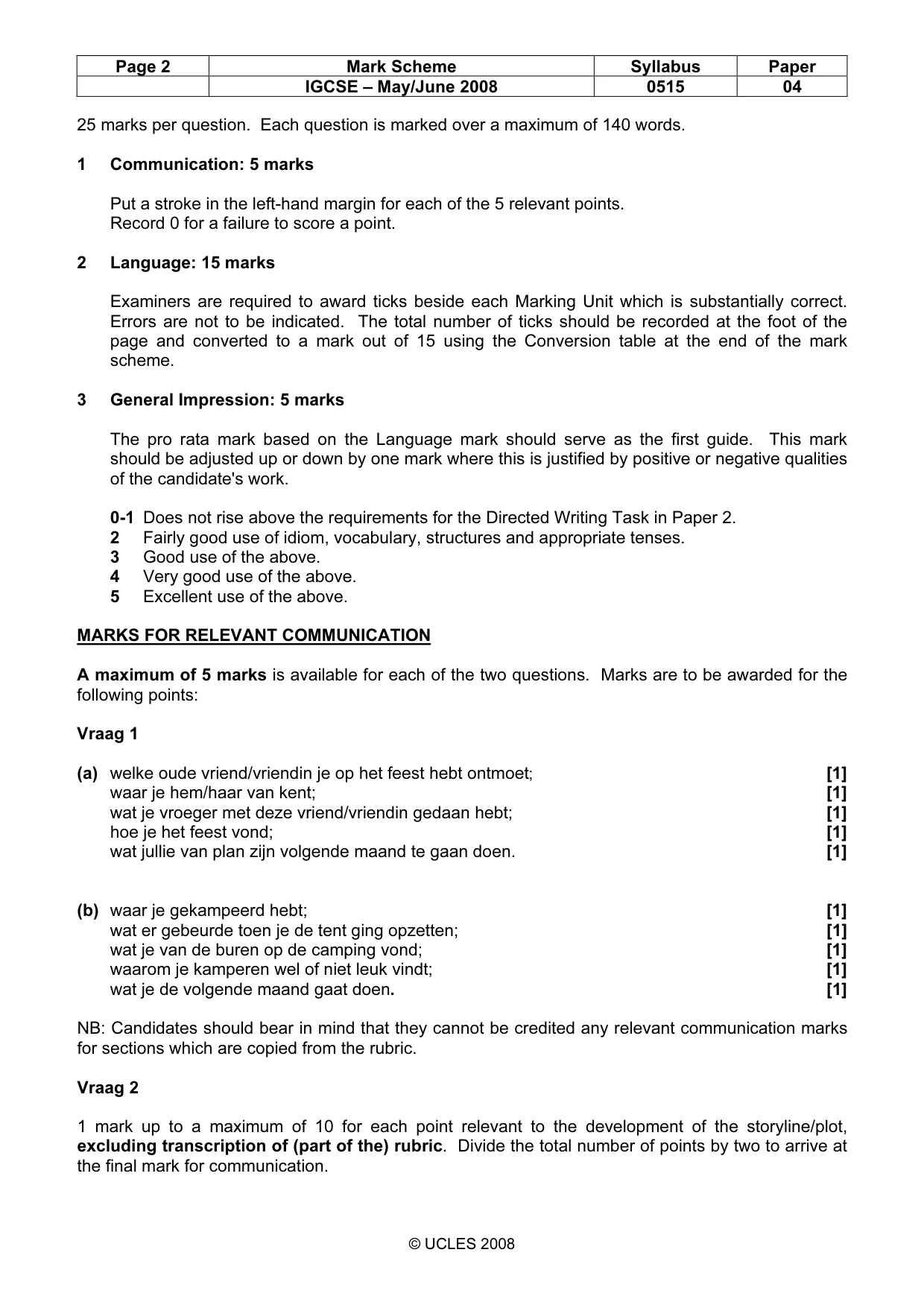 Mark scheme, page 2 of 10