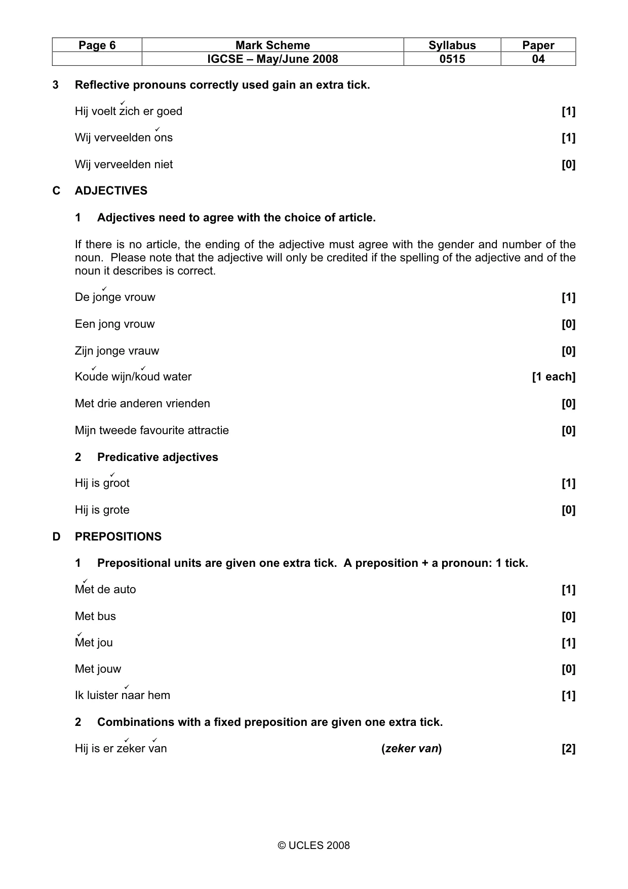Mark scheme, page 6 of 10