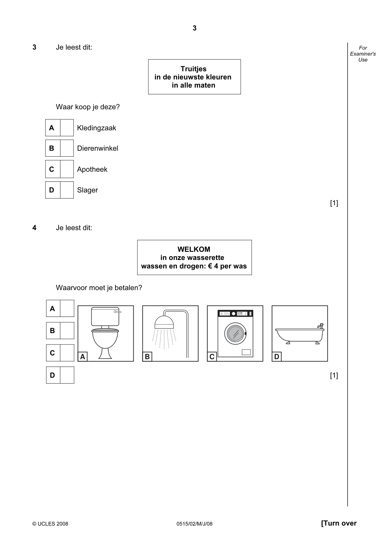 Cambridge IGCSE Dutch - Foreign Language 0515 2008 May/June Paper 2 · Variant 1 question paper, page 3 of 20