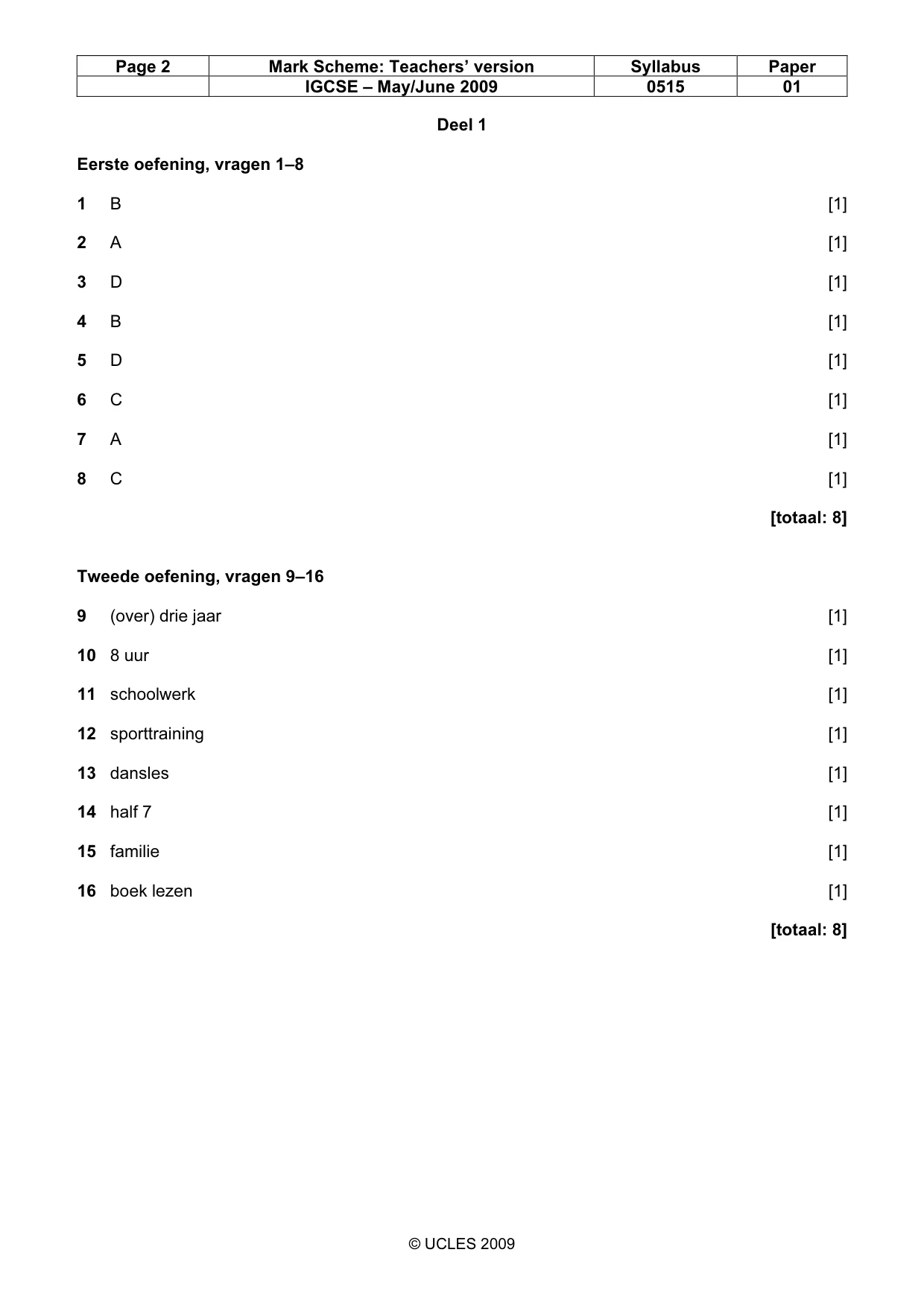 Mark scheme, page 2 of 4