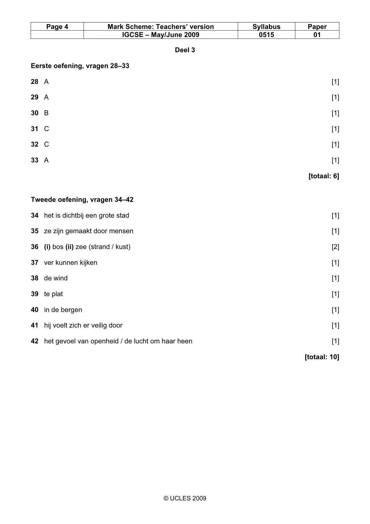 Mark scheme, page 4 of 4