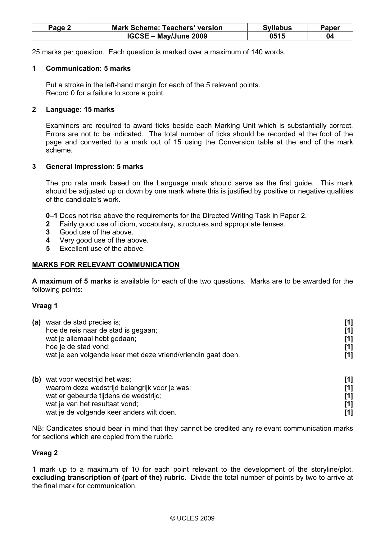 Mark scheme, page 2 of 10