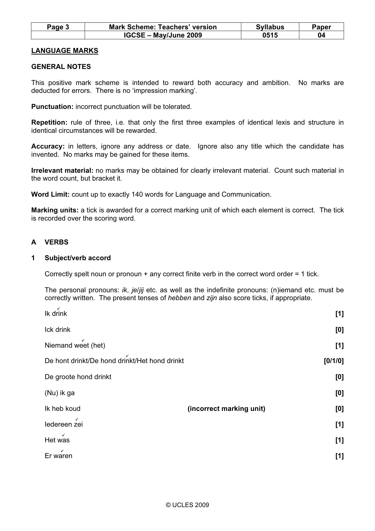 Mark scheme, page 3 of 10