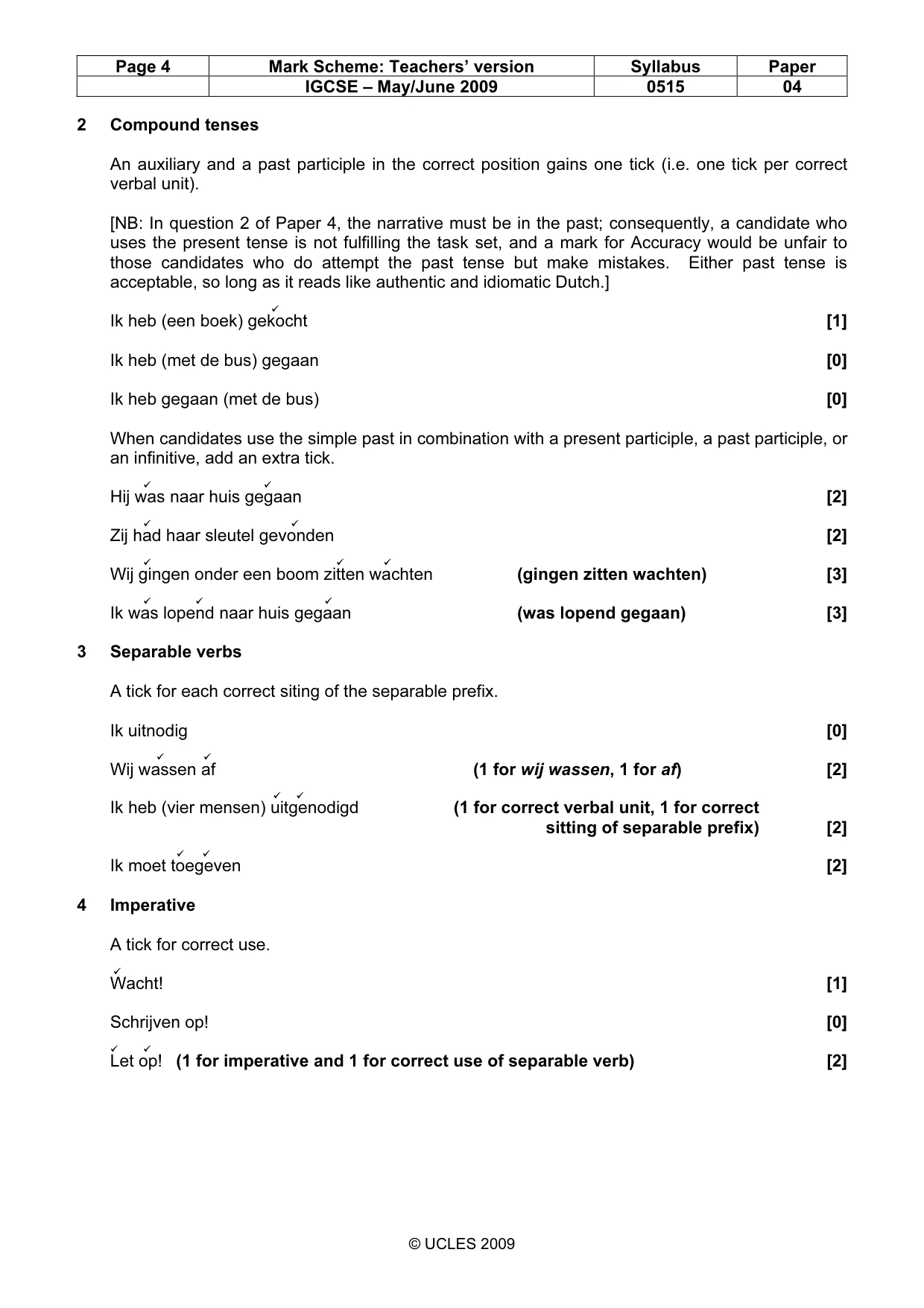 Mark scheme, page 4 of 10