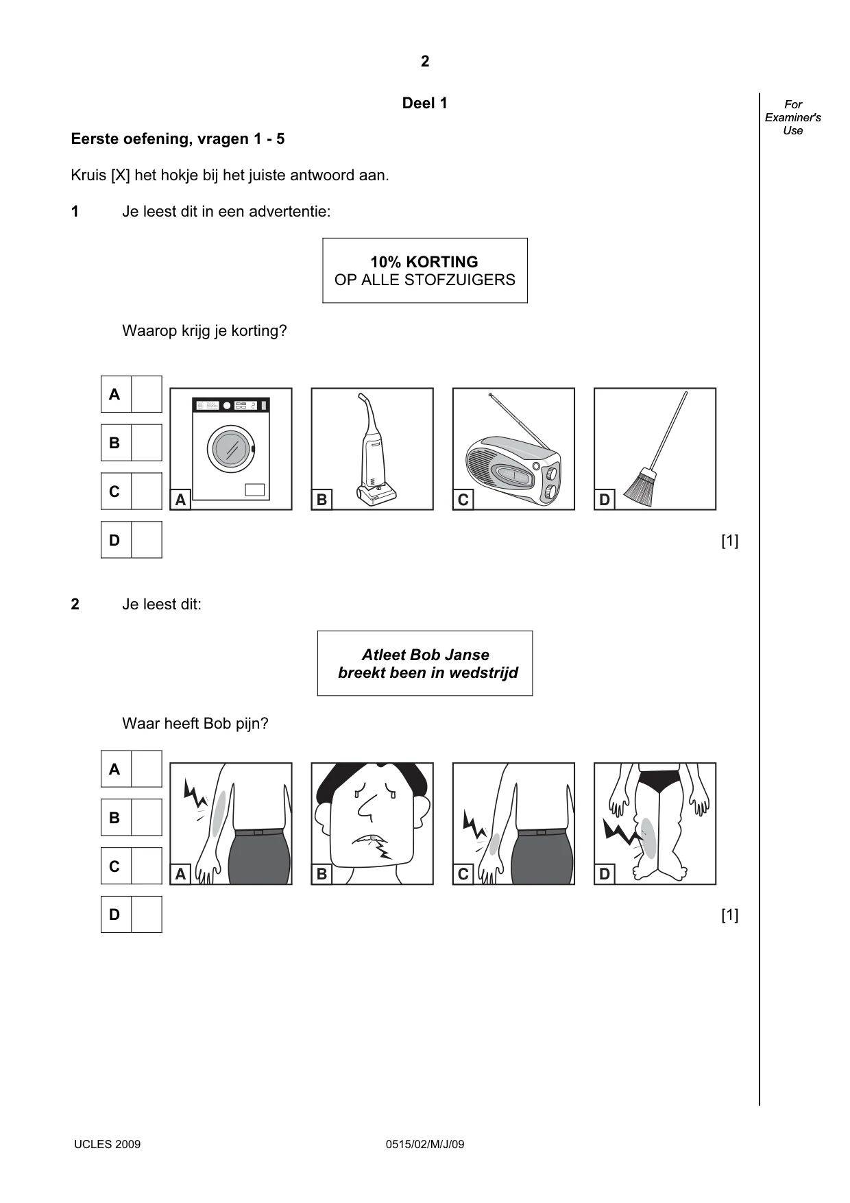 Cambridge IGCSE Dutch - Foreign Language 0515 2009 May/June Paper 2 · Variant 1 question paper, page 2 of 16