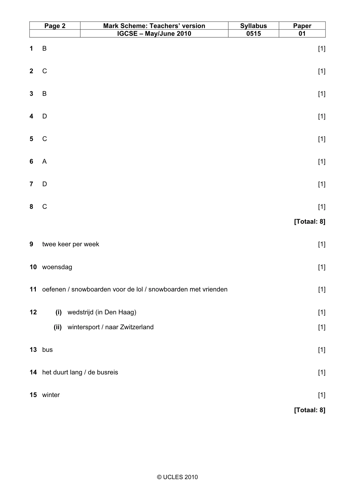 Mark scheme, page 2 of 10