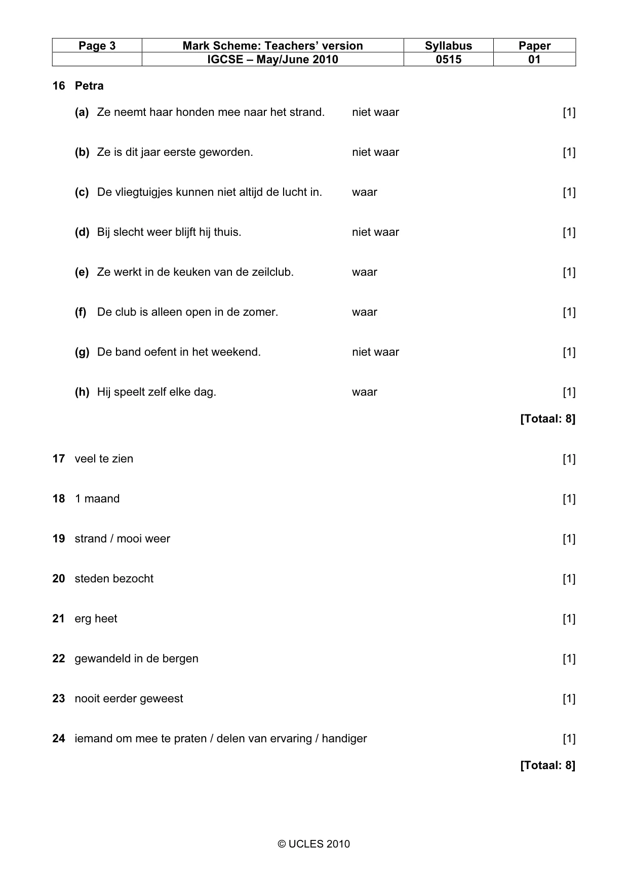Mark scheme, page 3 of 10