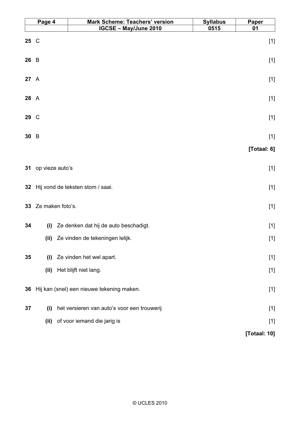 Mark scheme, page 4 of 10