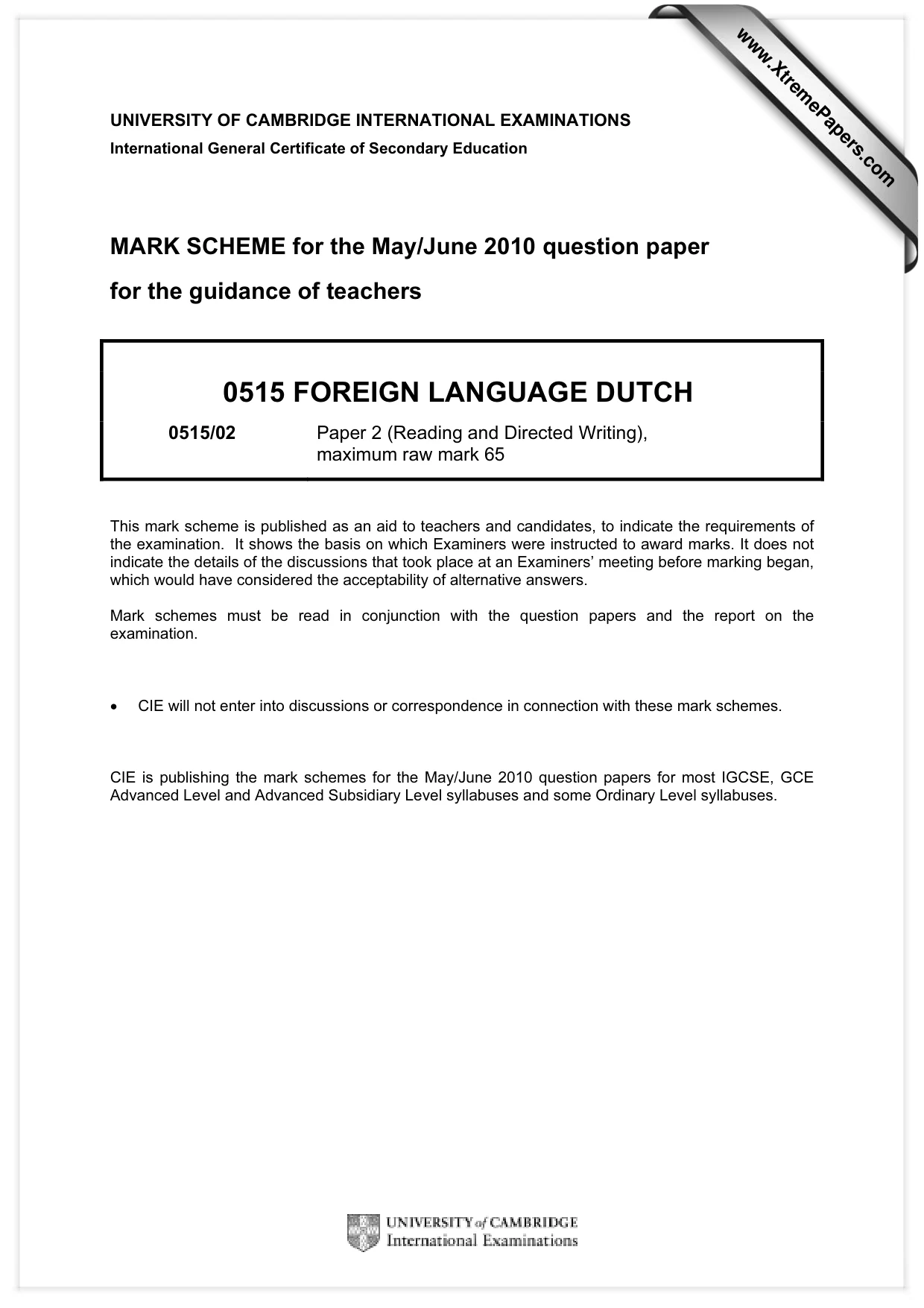 Mark scheme, page 1 of 6