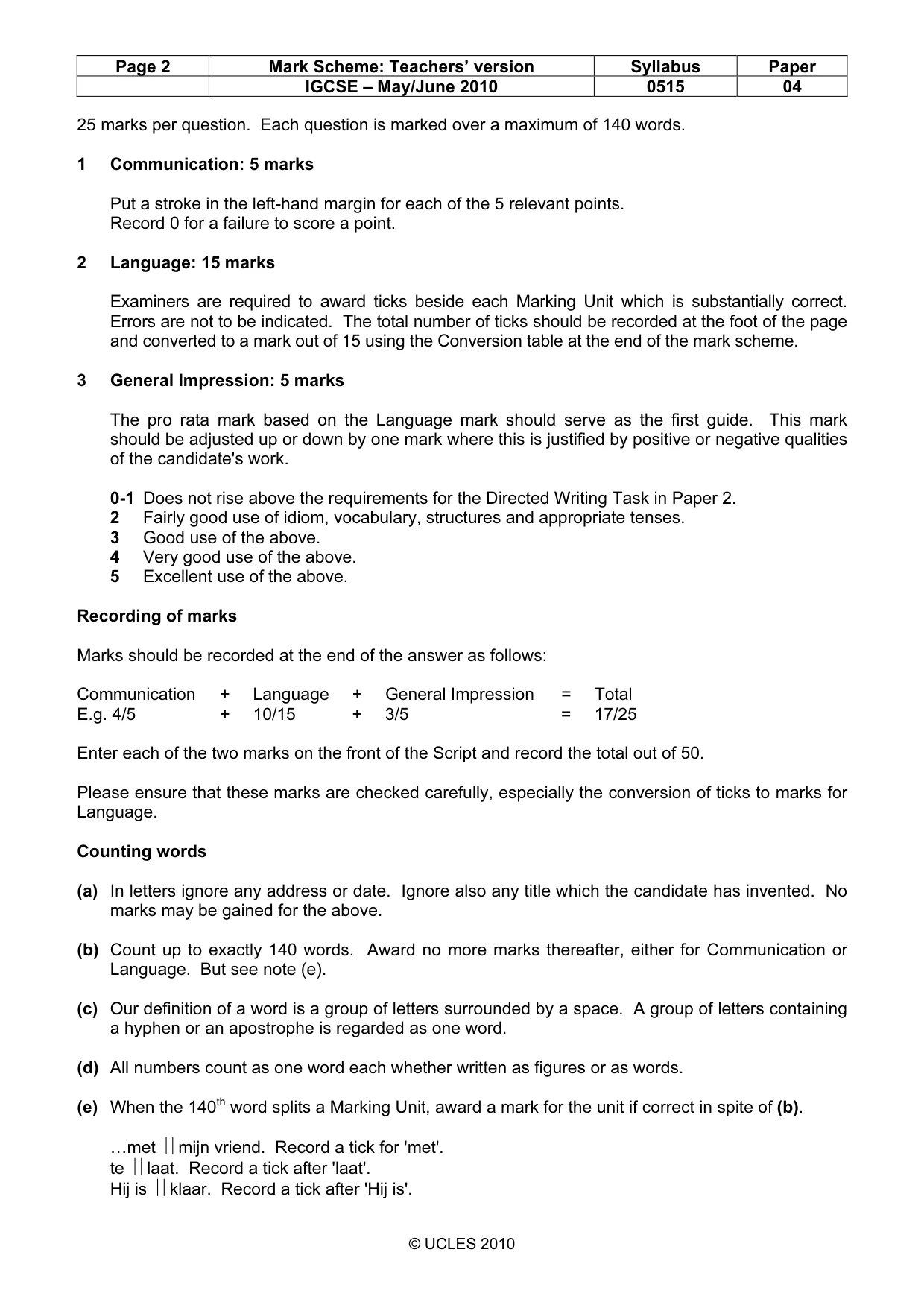 Mark scheme, page 2 of 13