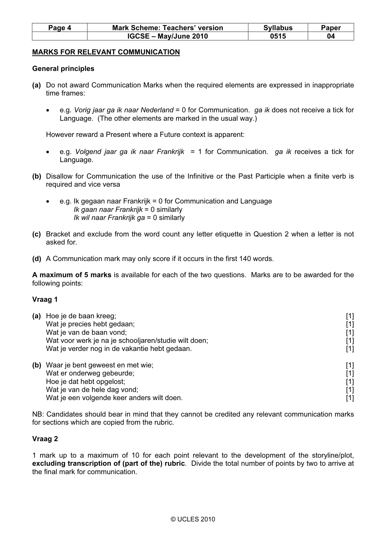Mark scheme, page 4 of 13