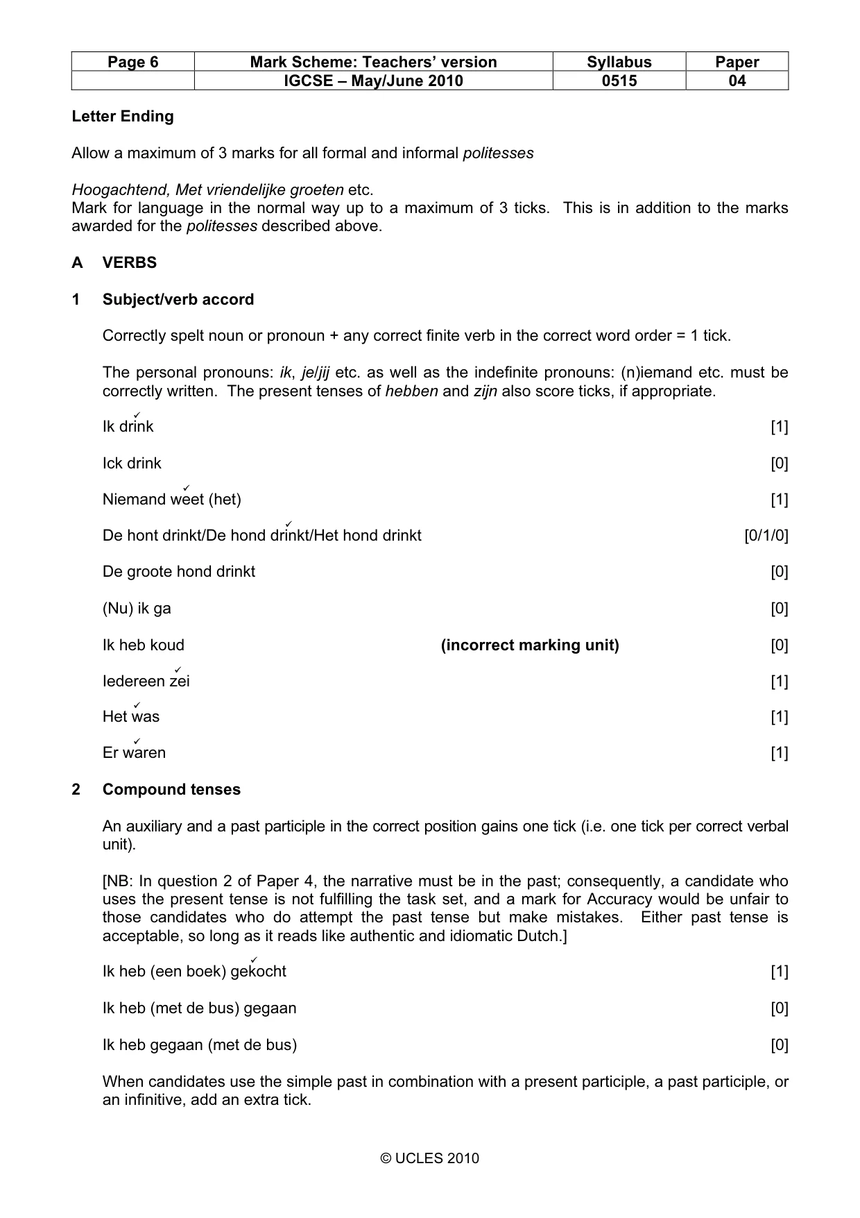 Mark scheme, page 6 of 13