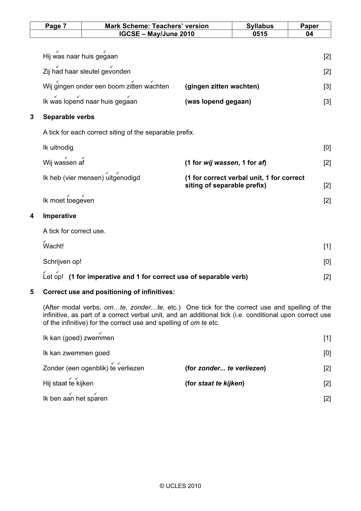 Mark scheme, page 7 of 13