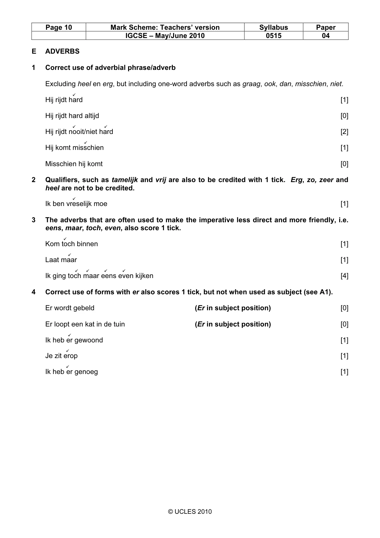 Mark scheme, page 10 of 13