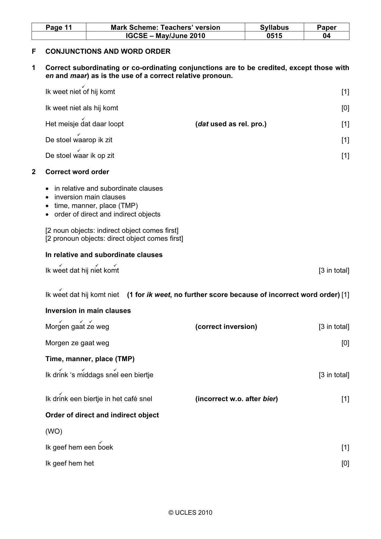 Mark scheme, page 11 of 13