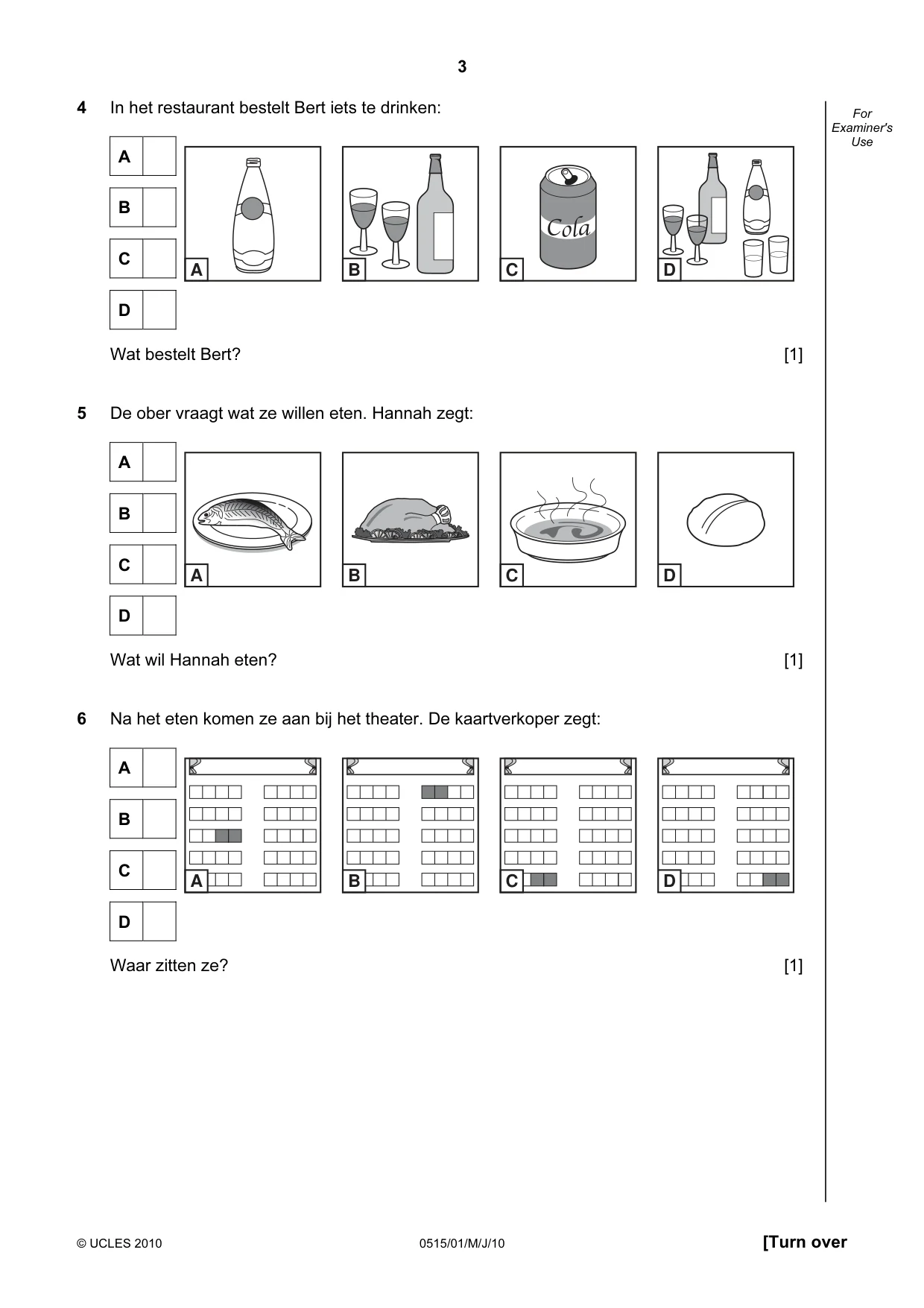 Cambridge IGCSE Dutch - Foreign Language 0515 2010 May/June Paper 1 · Variant 1 question paper, page 3 of 12